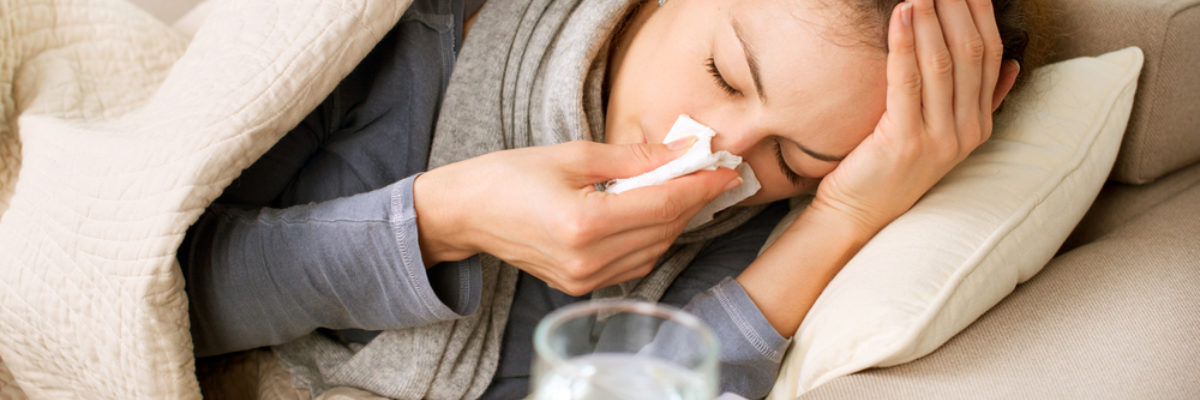 Woman with flu