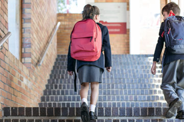 Reopening schools secondary children stairs